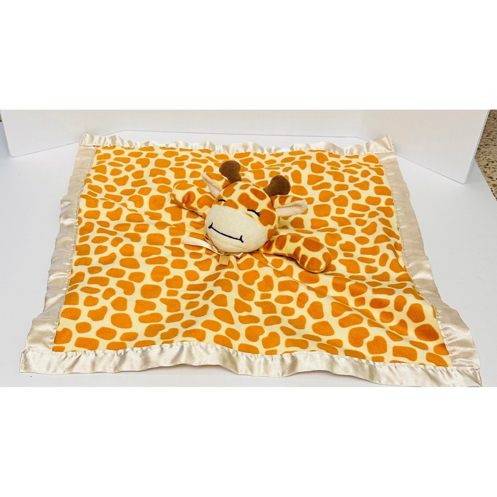 Pro Goleem Giraffe 16"x16" Orange Yellow Satin Trim Security Blanket Lovey 2021